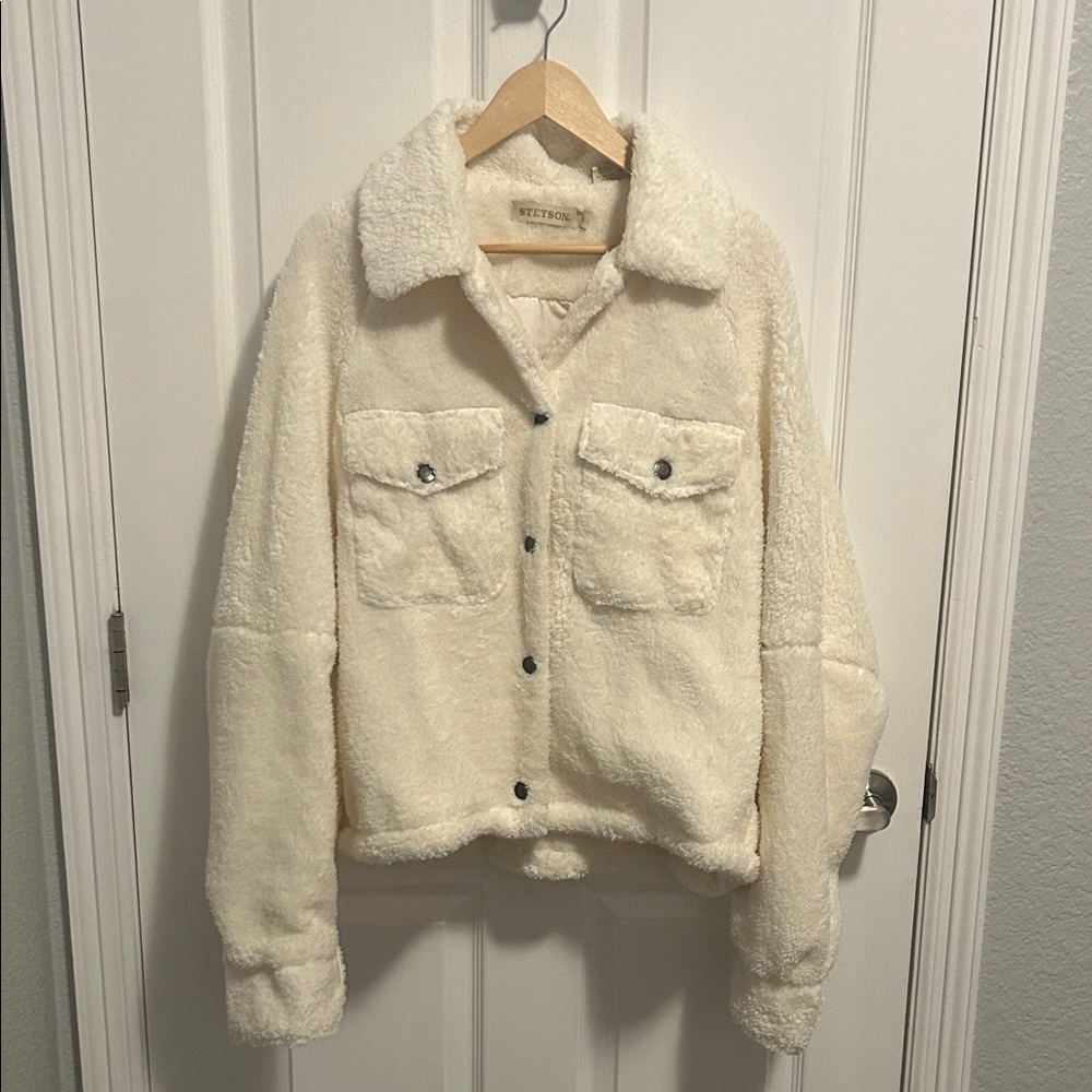 Stetson Cream Teddy Jacket with Button Details‎